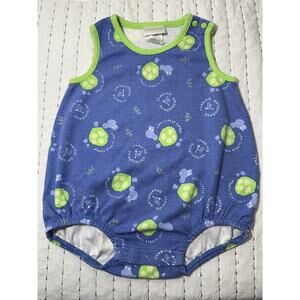 Vintage Carters One Piece Romper 6-9 Months Turtle Dragonfly Unisex Blue Y2K